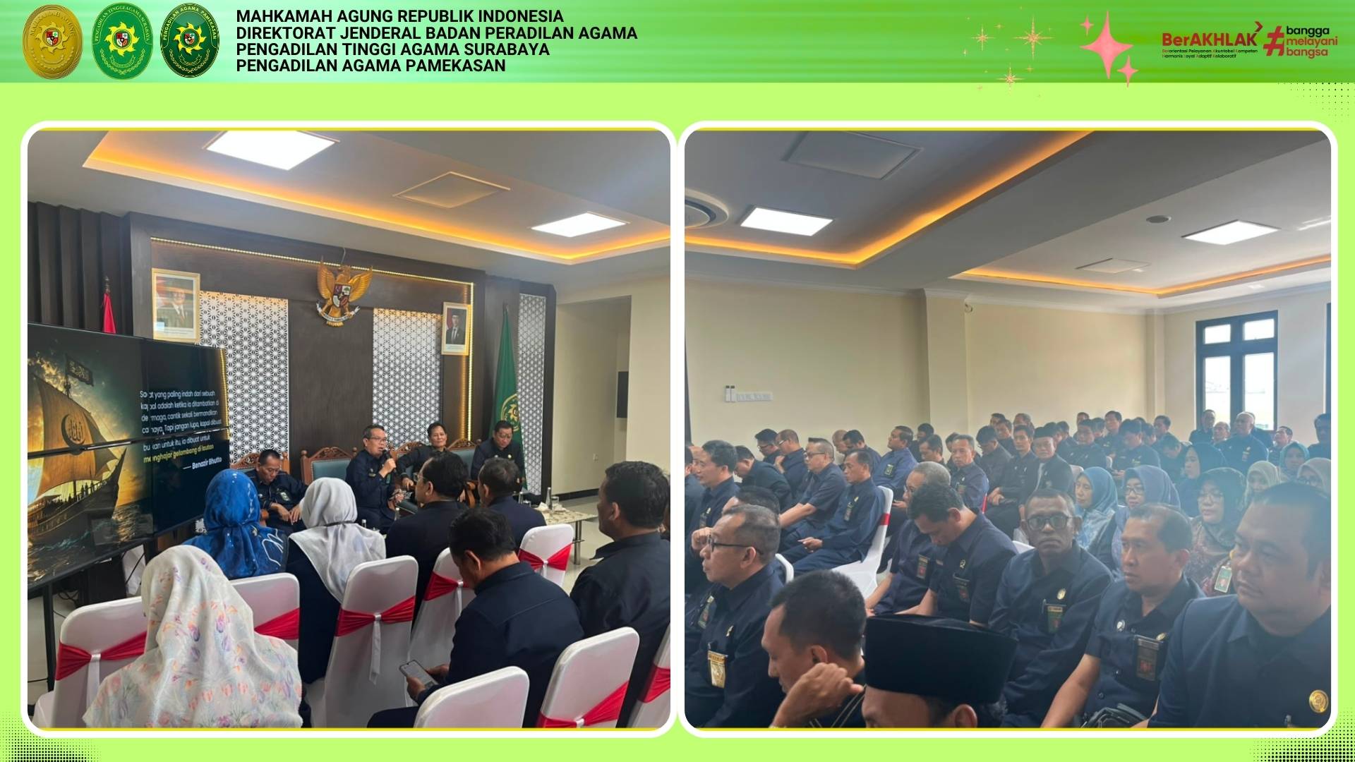 Jajaran Pimpinan PA Pamekasan Ikuti Pembinaan Teknis oleh Pimpinan PTA Surabaya di PA Trenggalek